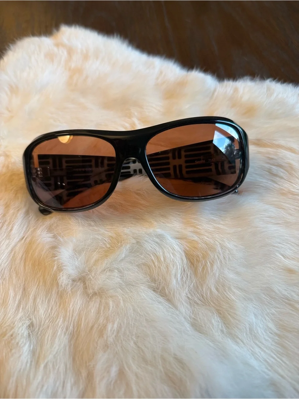 Serengeti Savona Black Mosaic Sunglasses • Amber Drivers Lenses
